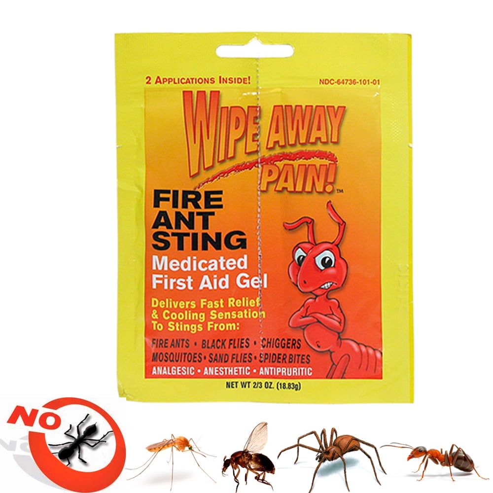 Fire Ant Medicated Gel Wipe Away Pain Camping Ointment Bug Insect Bite First Aid