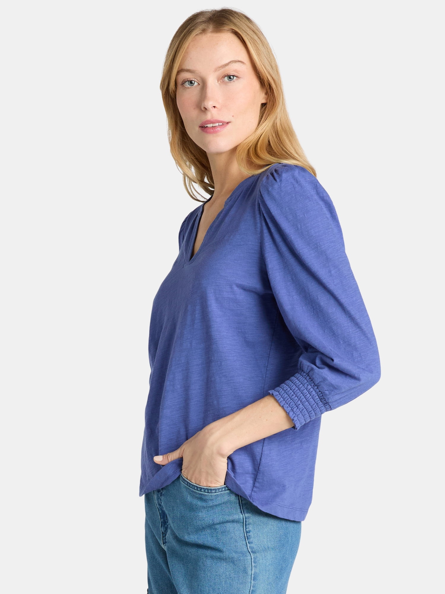 Time and Tru Women's Notch Neck Top