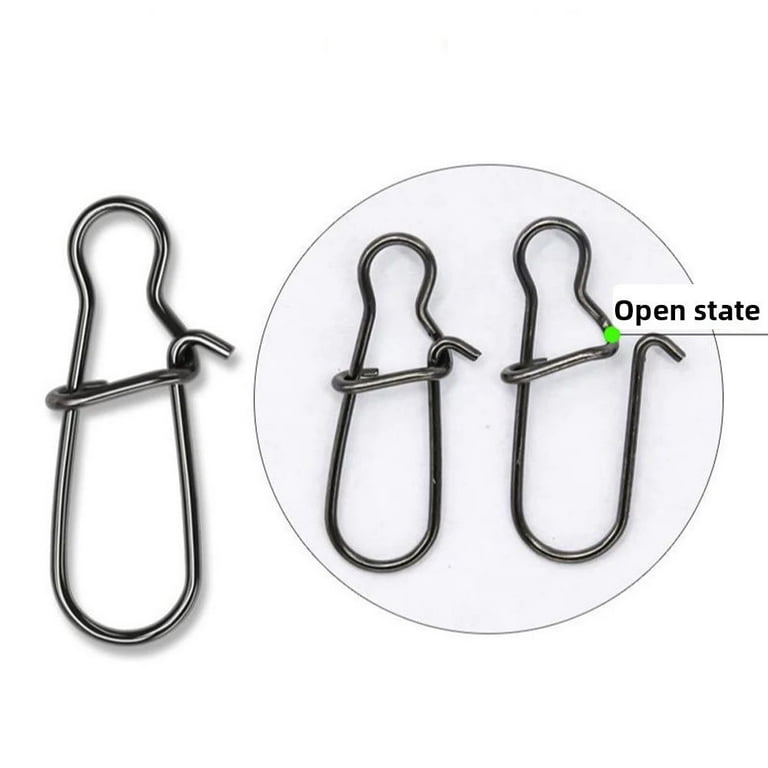 Cheap Fish Tackle Fishhook Accessories Connector Open Eye Clips Long Line  Clip Fishing Buckle Pin Snap