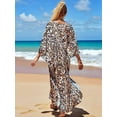 thumbnail image 4 of Women Animal Print Kaftan Dresses Plus Size Swimsuit Coverup 2025 Summer Bathing Suit Beach Dress Leopard Print One Size, 4 of 8