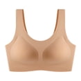 thumbnail image 4 of Wang6 Womens Wireless Seamless Minimizer Bras No Underwire Push up Sports Bras Crew Neck Comfort Bralettes T Shirt Bra Khaki M, 4 of 4