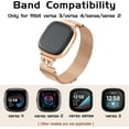 thumbnail image 3 of REQO Magnetic Bands Compatible for Fitbit Sense 2/Fitbit Versa 4/Fitbit Sense/Fitbit Versa 3, Mesh Stainless Steel Bling Strap, Dressy Replacement Adjustable Wristband for Women, 3 of 7