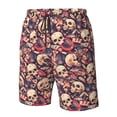 thumbnail image 4 of Zufioo Skull rock record artist for Men's Casual Beach Shorts, Sports Fitness Quick-drying Drawstring Shorts with Pockets for Home Wear-X-Large, 4 of 6