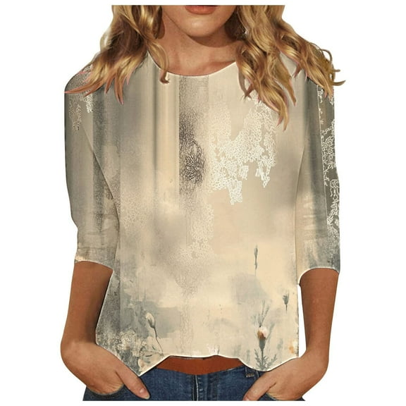 HAPIMO Women' Plus Size Summer Tops for Women Crew Neck Tees Flowy Fashion Clothes Casual Loose Elegant Blouses Flower Print Tops Dressy Tunic Yellow M