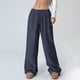 thumbnail image 2 of TaTaai Spring Autumn Solid Color Women Straight Leg Pants Elastic Waist Pocket Design Machine Washable No Fading Versatile Casual Daily Full Length Trousers Gift, 2 of 9
