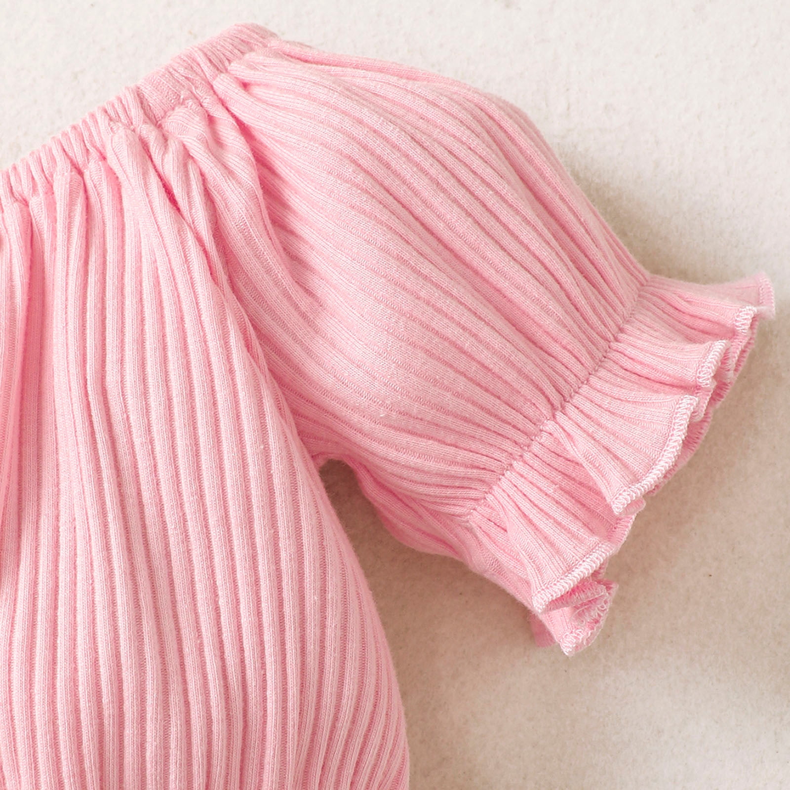 Ensemble été Bébé Fille - Haut Rose & Short Denim + Bandeau - Tailles 6-12 à 18-23 Mois - Neuf Avec étiquettes