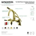 thumbnail image 4 of Aqua Vintage AE8158DKL Kaiser 7-Inch Adjustable Wall Mount Clawfoot Tub Faucet, Brushed Nickel, 4 of 5