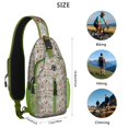 thumbnail image 5 of Sling Backpack,Gray Christmas Icon Pattern Crossbody Bag with Water Bottle Holder,Waterproof Sling Bag for Men/Women with Chest Phone Holder for Hiking,Travel, 5 of 6