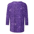 thumbnail image 5 of Fengactive 3/4 Length Sleeve Womens Tops Casual Sparkly Glitter Shirt Loose Crewneck Sequin Tops Fashion Summer Shirts, 5 of 5
