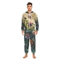 thumbnail image 2 of Boho Wildflowers Herbs Floral Adult Onesie Pajamas Slim Fit Christmas One Piece Suit Pjs for Women and Men Hooded Zipper, 2 of 7
