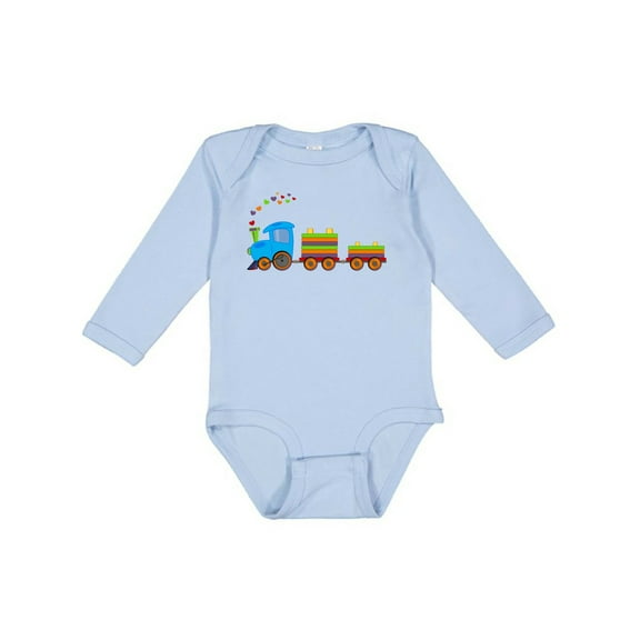 Inktastic Colorful Toy Train Boys or Girls Long Sleeve Baby Bodysuit
