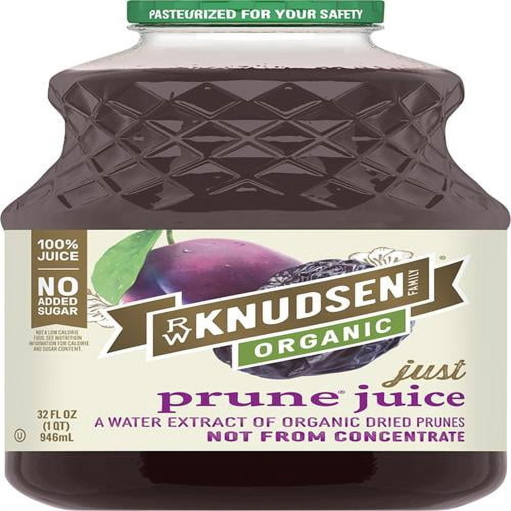 R.W. Knudsen, Organic Just Prune Juice, 32 Fl Oz Bottle - Pack of 2