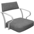 thumbnail image 3 of Carolina Swivel Tilt Metal Dining Caster Chair - Mojave Gray - White frame, 3 of 3