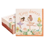 100 Pack Ballerina Napkins for Girl's Birthday Party, Baby Shower, 6.5 In, 2-Ply