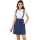 thumbnail image 1 of Vestido Allegra K Tirantes Falda De Mezclilla Cintura Alta Botones Frontales Casual Azul S, 1 of 6