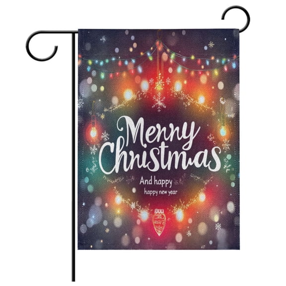 Ryvnso Christmas Lights Atmosphere Pattern Garden Flag 12x18 Inch Double Sided Seasonal Yard Decoration