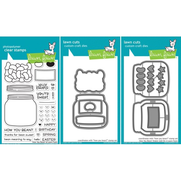 Lawn Fawn - ¿Cómo estás? - Juego de sellos y troqueles transparentes - Incluye un sello y dos troqueles - Paquete de 3