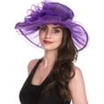thumbnail image 2 of Kiibsot Women's Organza Church Kentucky Derby Hat Bridal Tea Party Wedding Hat Sun Hat, 2 of 3