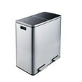 thumbnail image 1 of Stainless Steel 60L Stainless Steel Dual Compartment Trash Can - Matt Silver, 1 of 1