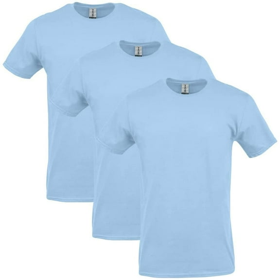 Gildan Mens Heavy Cotton T-Shirt , 2XL, Carolina Blue (Pack of 3) 3 Carolina Blue