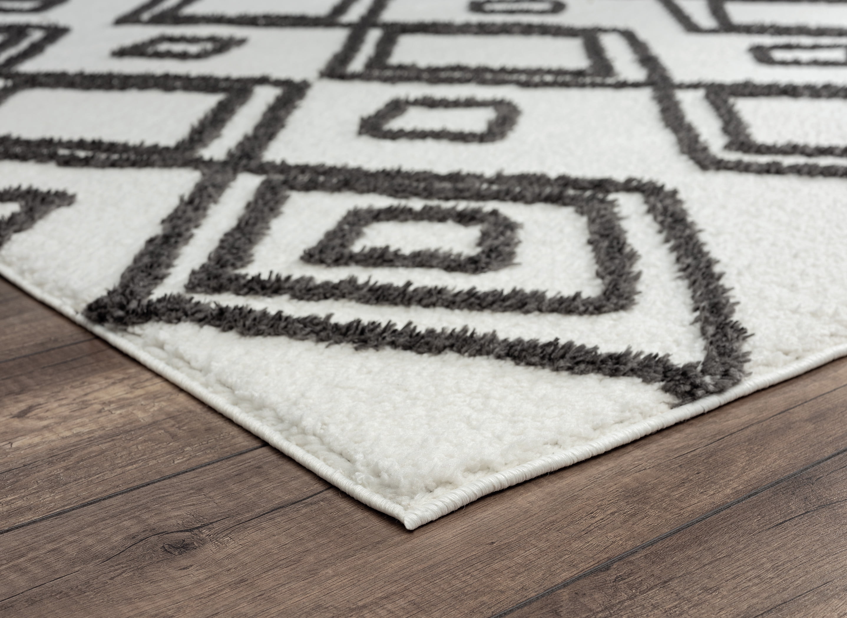 United Weavers Queensland Kahlil Geometric Shag Area Rug, Charcoal Grey, 12'6" X 15'