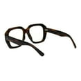 thumbnail image 4 of Trendy Vintage Thick Plastic Rectangular Mobster Boyfriend Sunglasses Tortoise Clear, 4 of 4