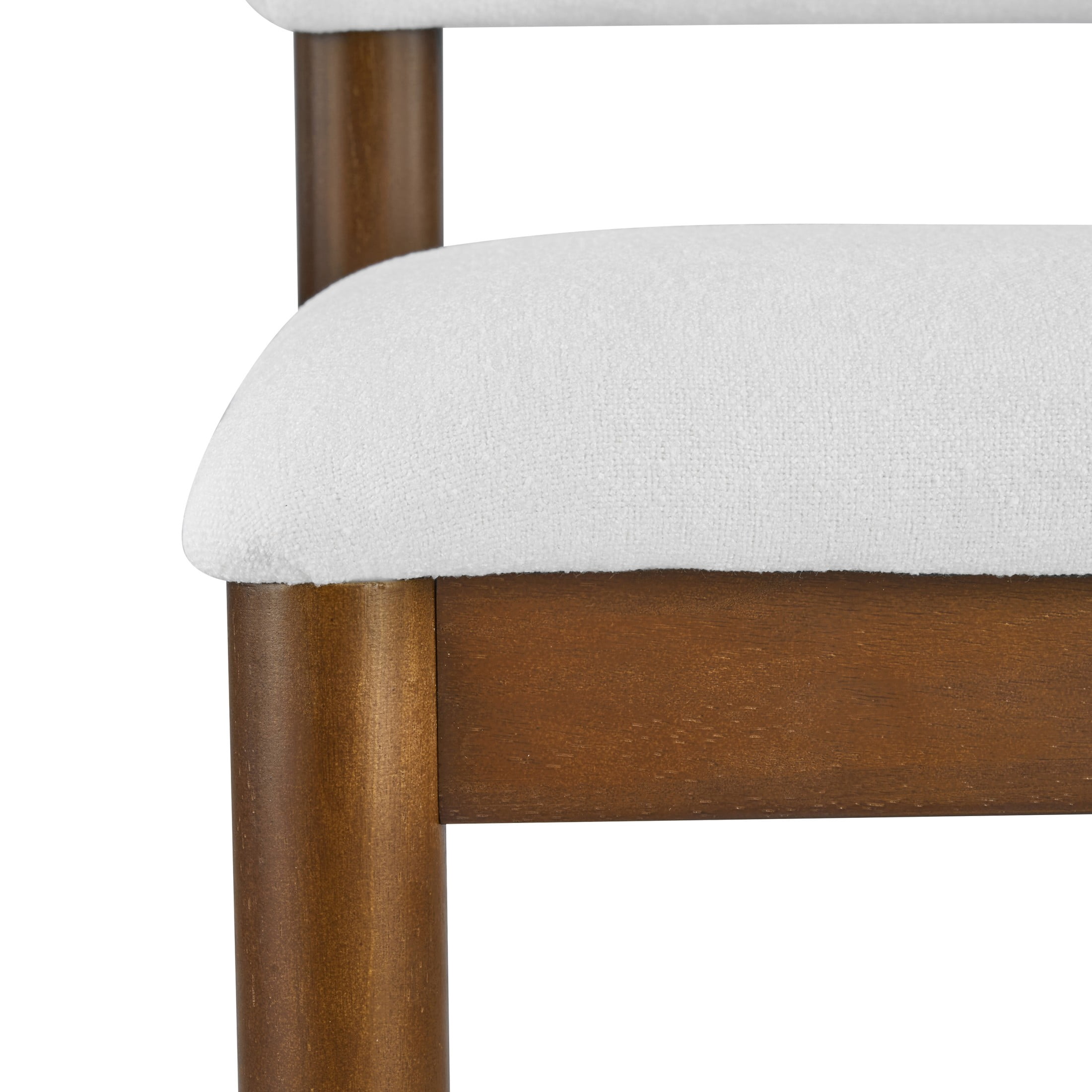 Christopher Knight Home Farmhouse Upholstered Counter Stools with Spindle Legs, Walnut+White, Set of 2