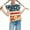 Orange, variant on WTOBBY Children's Casual Short Sleeve Pleated Cute Floral Print Round Neck Top for Girls - Perfect for Independence Day and Summer Fun,Beige 110