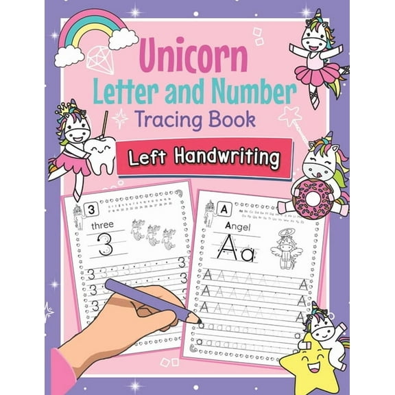 Unicorn Letter and Number Tracing Book Left Handwriting: Magical Practice Workbook for Left-Handed Preschoolers - Perfec, (Paperback)