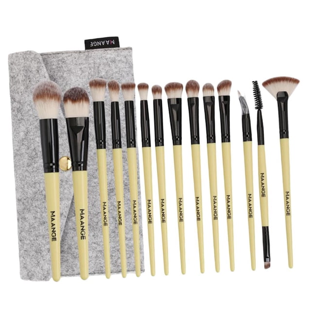 14x brochaméticas para maquilje, corrector en polvo, , jos, delineador jos Negro shamjiam Pinceles cosméticos para maquillaje