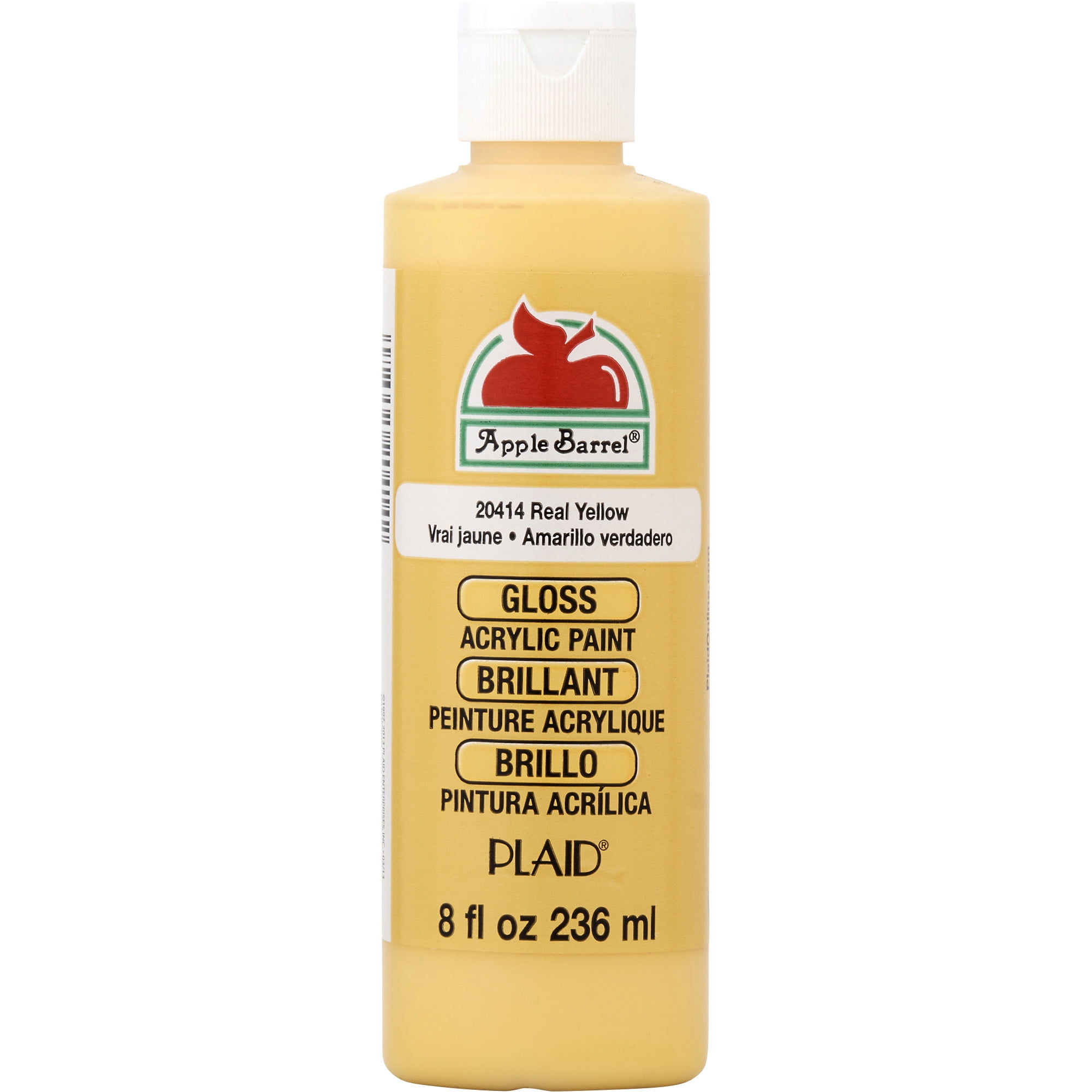 Apple Barrel 20414E Acrylic Craft Paint, Gloss Finish, Real Yellow, 8