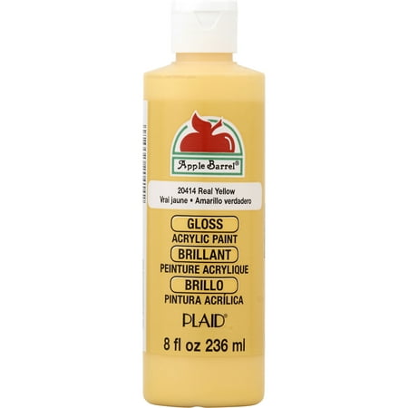Apple Barrel Acrylic Craft Paint, Gloss Finish, Real Yellow, 8 fl oz