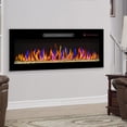 thumbnail image 2 of 36-inc Smart Electric Fireplace, Recessed and Wall Mounted Fireplace Heater with 16 Realistic Ember Color/Flame Options-1400W Heater Control by Touch Panel & Remote, Adjustable Flame Color and Speed, 2 of 12
