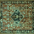 thumbnail image 1 of Ahgly Company Machine Washable Indoor Square Persian Turquoise Blue Traditional Area Rugs, 5' Square, 1 of 4