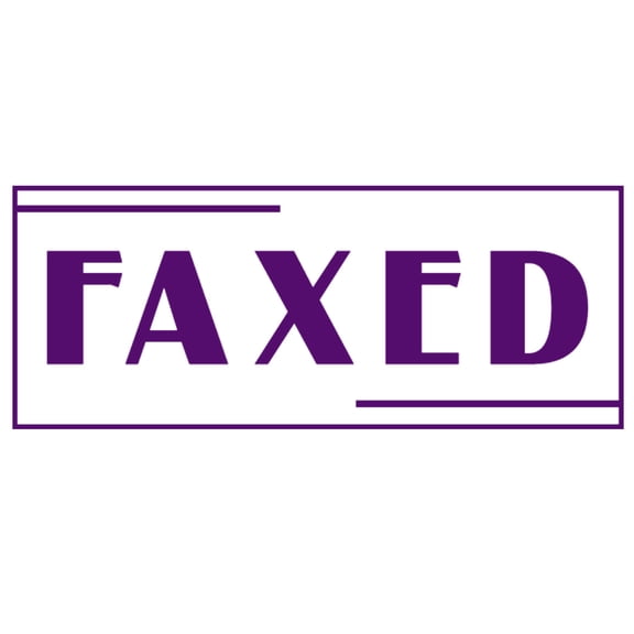 Printtoo Faxed Self Inking Rubber Stamp Pre-Inked Office Stamp- Home Office Business Stationery, 47 x 20 mm Purple