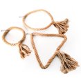 thumbnail image 4 of Flmtop Triangle Circle Shape Rope Parrot Climbing Swing Pet Bird Toy Cage Hanging Decor Wood Color, 4 of 8