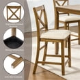 thumbnail image 5 of SESSLIFE Dining Table Set for 4, Counter Height Kitchen Table Set with Square Table and 4 Upholstered Chairs, Solid Wood Dining Room Set for 4, Space-Saving, Oak, 5 of 10