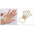 thumbnail image 4 of Skeleton Hand Bracelet with Rings exoskeleton Halloween Elasticity Wristband for Party gold, 4 of 9