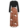 thumbnail image 5 of IROINNID Christmas Party Dresses for Women Long Sleeve Funny Christmas Print A-Line Flare Dress,Khaki, 5 of 6