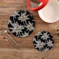 thumbnail image 2 of Pot Holders Trivets Set Cotton Potholders Set, Hot Pads Set of 2, Black Palm Tree Hot Pot Trivets One 9.45 Inch and One 7 Inch, 2 of 7