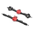 thumbnail image 4 of Juego de eje delantero y trasero de metal RC Eje de coche RC integrado de dirección grande para Axial SCX10 II 90046 90047 D90 D1101/10 Coche trepador de control remoto Negro Rojo, 4 of 10