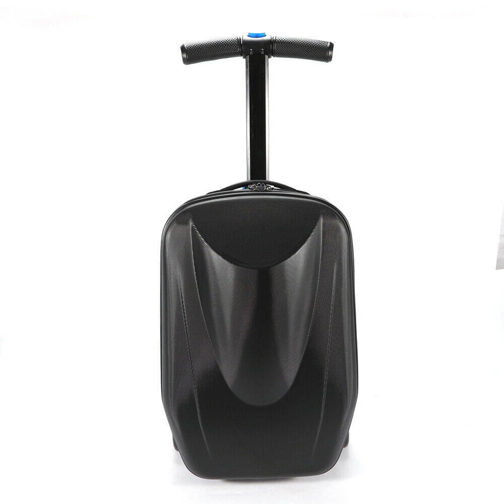 Black Ride-on Trolley Case for Travel Business Foldable Carry on Suitcase for Adults School EC Homelife 20 Scooter Luggage Airport