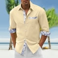 thumbnail image 1 of toraway Fall Clothes Men's T Shirts with Pockets 4'Inch Longer Length Mens Color Matching Digital 3D Printing Style Printing Holiday Seaside Beach Long Sleeved Shirt Top L, 1 of 3