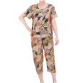 thumbnail image 2 of Ensembles de Pyjama pour Femmes 2 Pcs, Ensemble Estival Deux Pièces pour Femmes à Manches Courtes et Col Rond, Ensemble de Pyjama avec Hauts Imprimés et Pantalons, 2 of 3