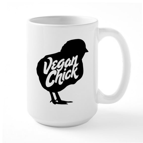 CafePress - Vegan Chick - 15 oz Ceramic Large White Novelty Mug