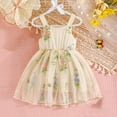 thumbnail image 4 of Ugoldhm Toddler Girls Princess Dresses Fairy Sleeveless Bow Floral Embroidery Tulle Dress 9-24Months 1-4T, 4 of 8