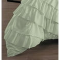 thumbnail image 4 of D.N.G. BEDDINGS 100% Egyptian Cotton 5 Piece Circle Ruffle Comforter Set with 1 Freebie Ruffle Pillow | 550 GSM Filled Microfiber - Super King Size, Light Sage Color - 800 Thread Count, 4 of 5