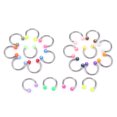 thumbnail image 1 of 20Pcs Colorful Nose Septum Rings Ear Rings Body Stainless Steel Piercing Studs Jewelry Lip Eyebrow Ring Hoop Screw, 1 of 8