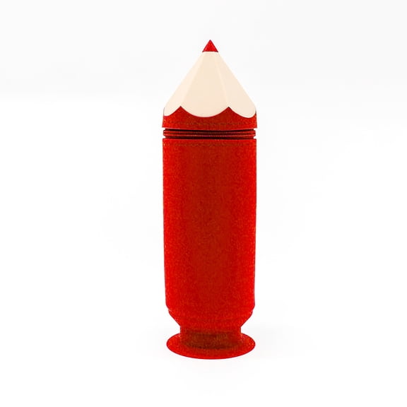 Suction Cup Silicone Creative Large Capacity Pen Case For Simple Stationery Holder (Red)