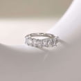 thumbnail image 2 of vylahjewellery Brilliant Emerald Cut Diamond Half Eternity Ring for Women 14K Vermeil Yellow Gold Moissanite Wedding Band Stackable Promise Ring, 2 of 8
